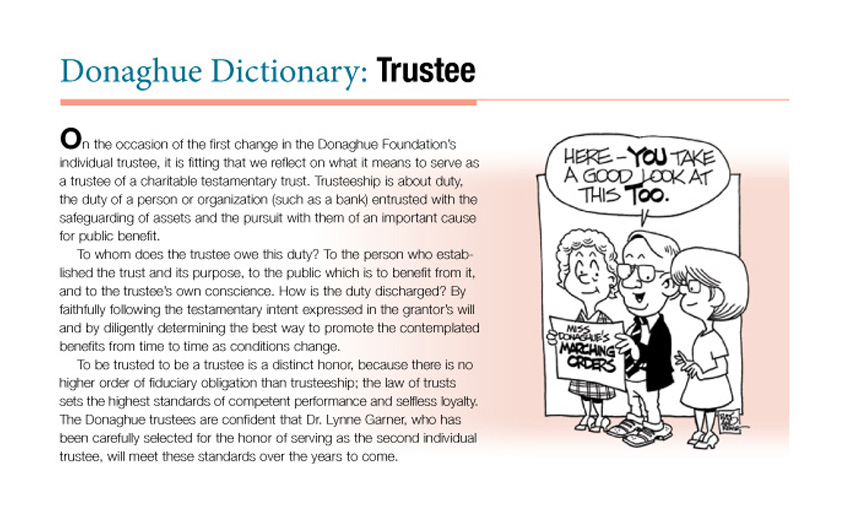 Donaghue Dictionary: Trustee